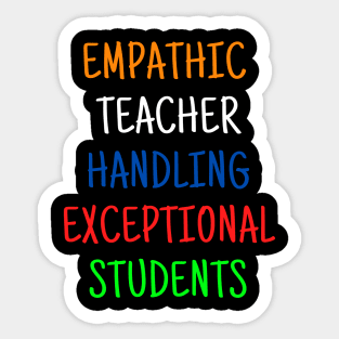 Empathic Teacher Handling Exceptional Students; World Autism Day Sticker